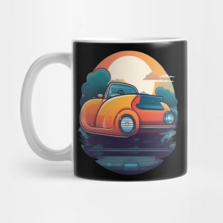 "Chasing Horizons: A Car's Journey into the Sunset" Mug